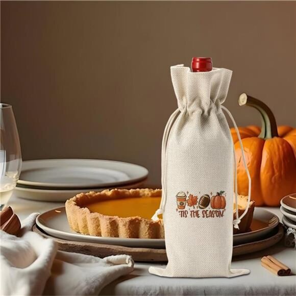 WRSUNT Tis the Season Fall Wine Bag Fall‎ Thanksgiving Gifts for Women Men - Picture 5 of 7